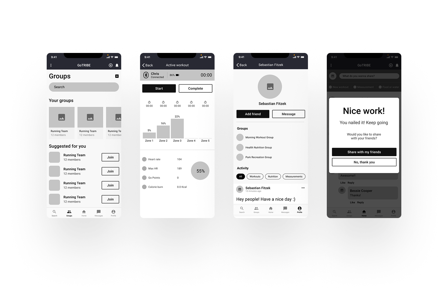 Designing wireframes for a fitness platform where working out feels better together - Gallery image 3